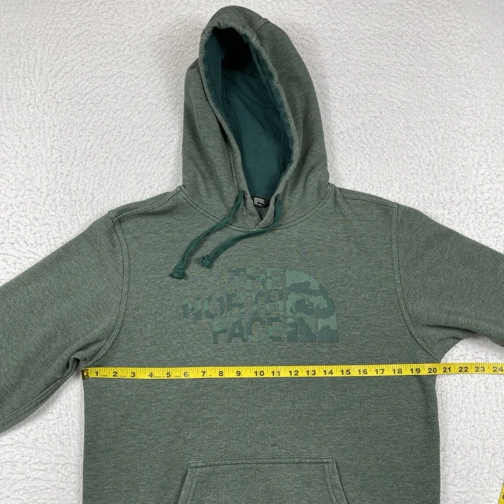 The North Face Sweatshirt Mens Small Green Hoodie Halfdome Camo‎ Fleece Hiker